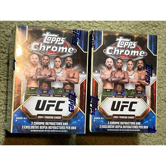 2 New! 2024 Topps UFC Chrome Factory Sealed Blaster Box 24 Cards In 6 Packs Misb - Picture 1 of 4